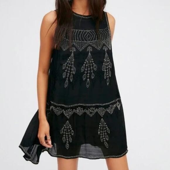 Free People Embellished Delilah Mini Tunic Dress - Picture 1 of 4